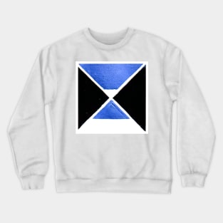 Inverted Blue Hourglass Geometric Abstract Acrylic Painting Crewneck Sweatshirt